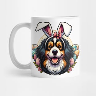 Tibetan Spaniel Celebrates Easter with Bunny Ears Mug